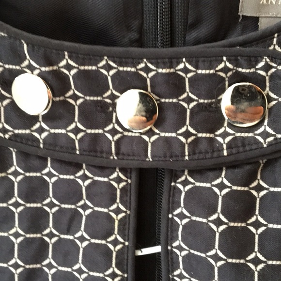 Ann Taylor navy patterned dress size 2 - Picture 3 of 5